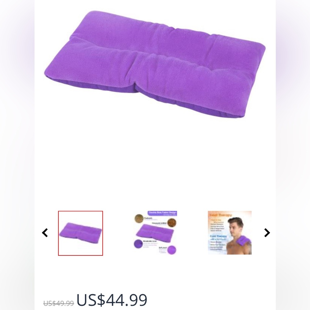 New (w/out Box) Astuwell Purple Microwaveable Heating Pad - 6 x 11"